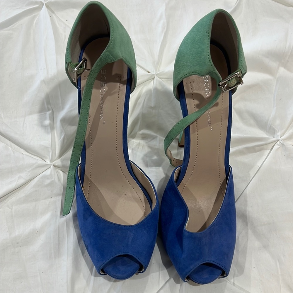 BCBGMaxAzria Blue and Green Stiletto Heels